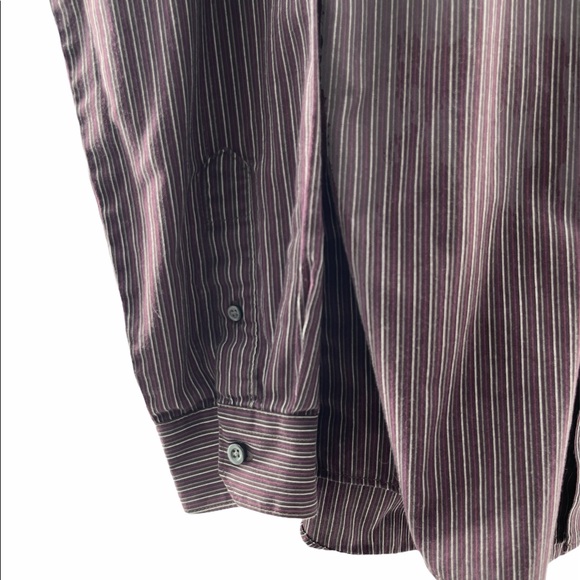 Van Heusen Studio Button Up Striped Slim Shirt M - Picture 5 of 6